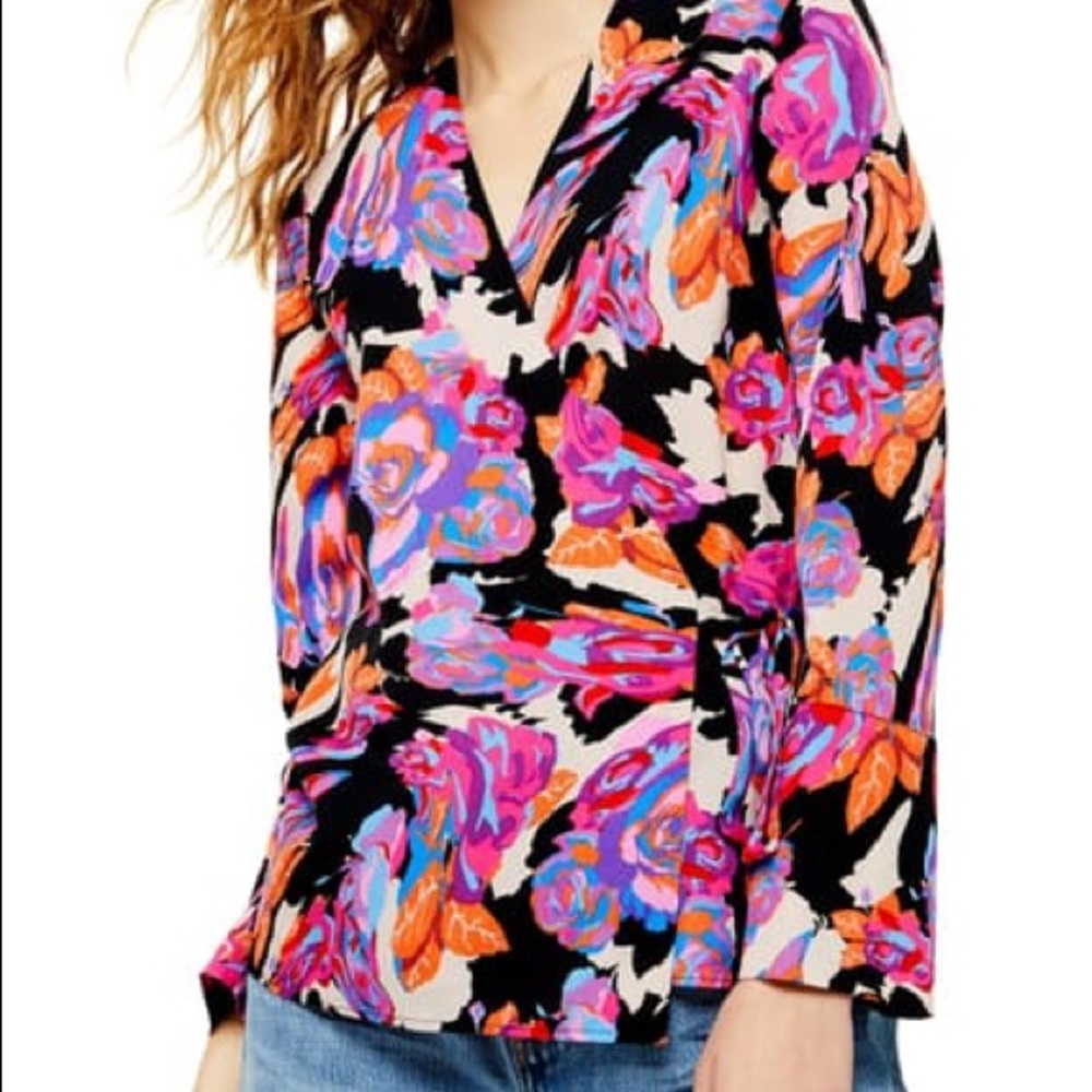 Topshop floral wrap top